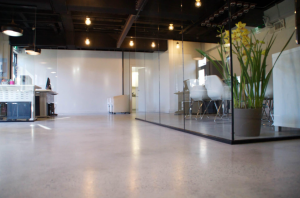 Concrete flooring for offices